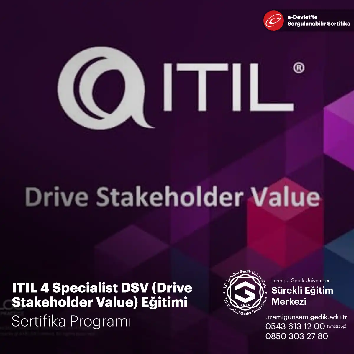 ITIL 4 Specialist DSV (Drive Stakeholder Value) Eğitimi 